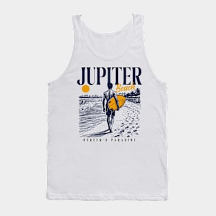 Vintage Surfing Jupiter Beach, Florida // Retro Surfer Sketch // Surfer's Paradise Tank Top